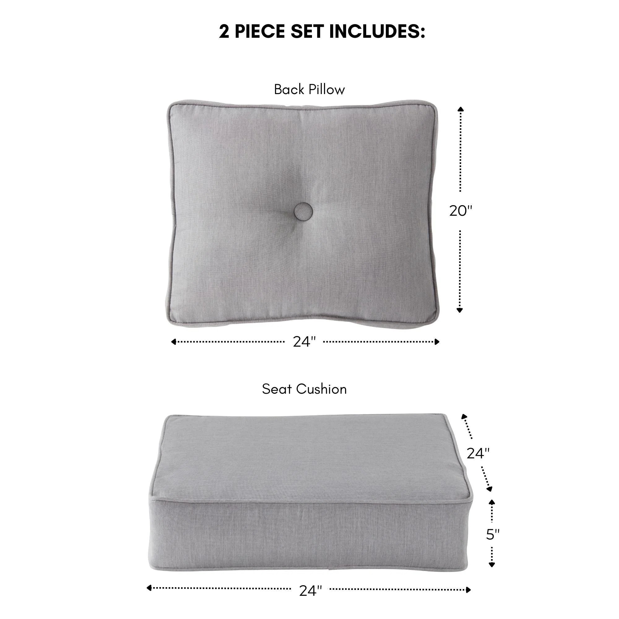 Sunbrella 2-Piece Premium Deep Seat Outdoor Cushion Set