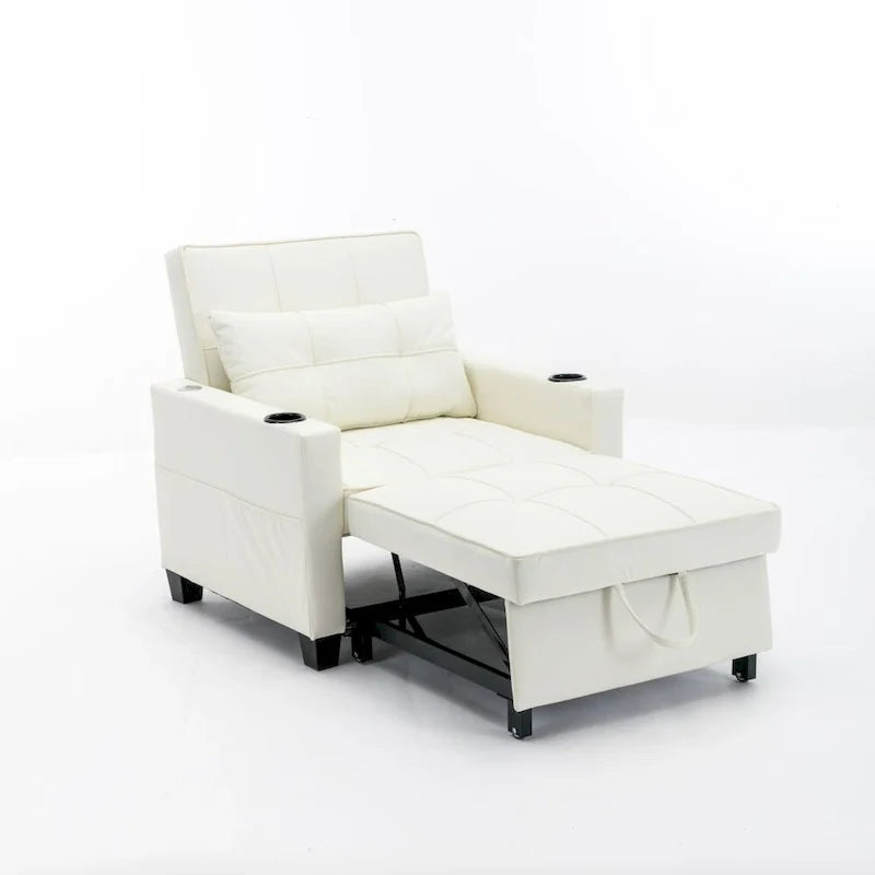 Futon Chair Bed Convertible Chair 3-in-1 Pull Out Sleeper Chair Beds with USB Ports