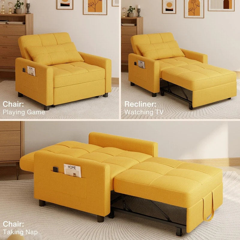 Canapé-lit convertible 3-en-1, Canapé-chaise dépliable, Lit pliant convertible pour salon