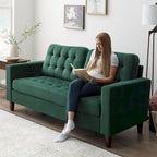 Canapé Brookside Brynn 76 po. avec accoudoirs carrés en similicuir/velours/tissu