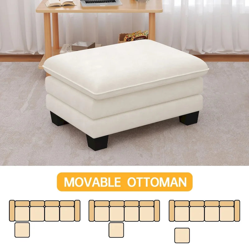 Ensembles de meubles de salon, Canapé modulaire sectionnel avec pouf pour salon, Canapé-lit convertible