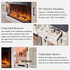 Farmhouse Electric Fireplace TV Stands up to 80, Entertainment Center