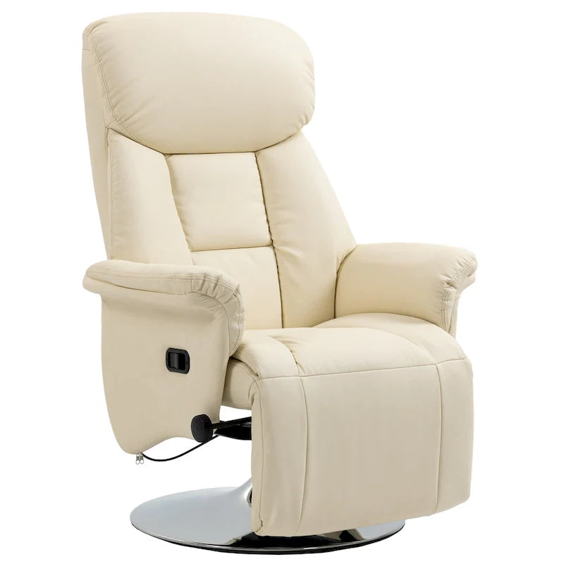 HOMCOM Manual Recliner Chair for Adults, Adjustable Swivel Recliner with Footrest, Padded Arms