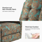 Arlette Contemporary Floral Manual Swivel Recliner with Tufted Back