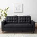 Canapé Brookside Brynn 76 po. avec accoudoirs carrés en similicuir/velours/tissu