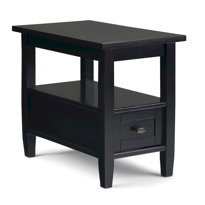 WYNDENHALL Norfolk Table d'appoint étroite de style transitionnel rectangulaire en bois massif, 35,5 cm de large – 35,5 cm de large
