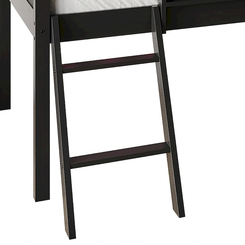 CraftPorch Classic Twin Low Loft Bed with Chalkboard, Slide and Ladder