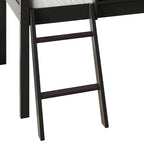 CraftPorch Classic Twin Low Loft Bed with Chalkboard, Slide and Ladder