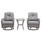 3 Pieces Outdoor Swivel Rocker Patio Chairs, 360 Degree Rocking Patio Conversation Set