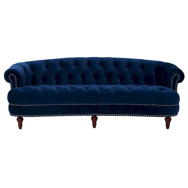 La Rosa 84 Mid-Century Modern Velvet Upholstered Chesterfield Tufted Sofa
