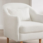 28.34W Set Of 2 Accent Armchair, Velvet Barrel Chair with Solid Wood Legs