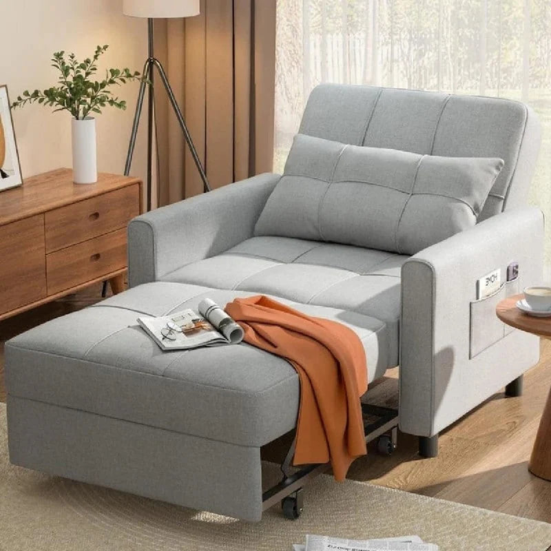 Canapé-lit convertible 3-en-1, Canapé-chaise dépliable, Lit pliant convertible pour salon