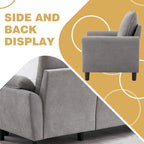 Canapé d'angle 3 places avec fauteuil et pouf pour salon