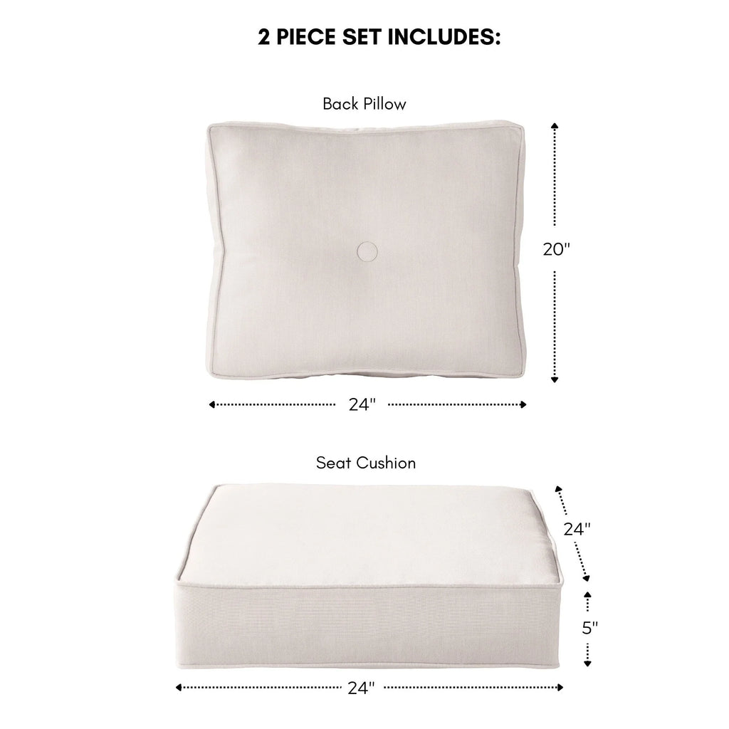 Sunbrella 2-Piece Premium Deep Seat Outdoor Cushion Set
