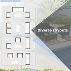 Costway Ensemble de Meubles de Jardin 4 Pièces avec Coussins Lavables et Verre Trempé - Voir les Détails