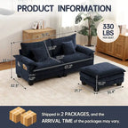 Ensembles de meubles de salon, Canapé modulaire sectionnel avec pouf pour salon, Canapé-lit convertible