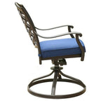 Wynn 25 Inch Modern Patio Dining Swivel Chair with Cushion, Set of 2, Blue