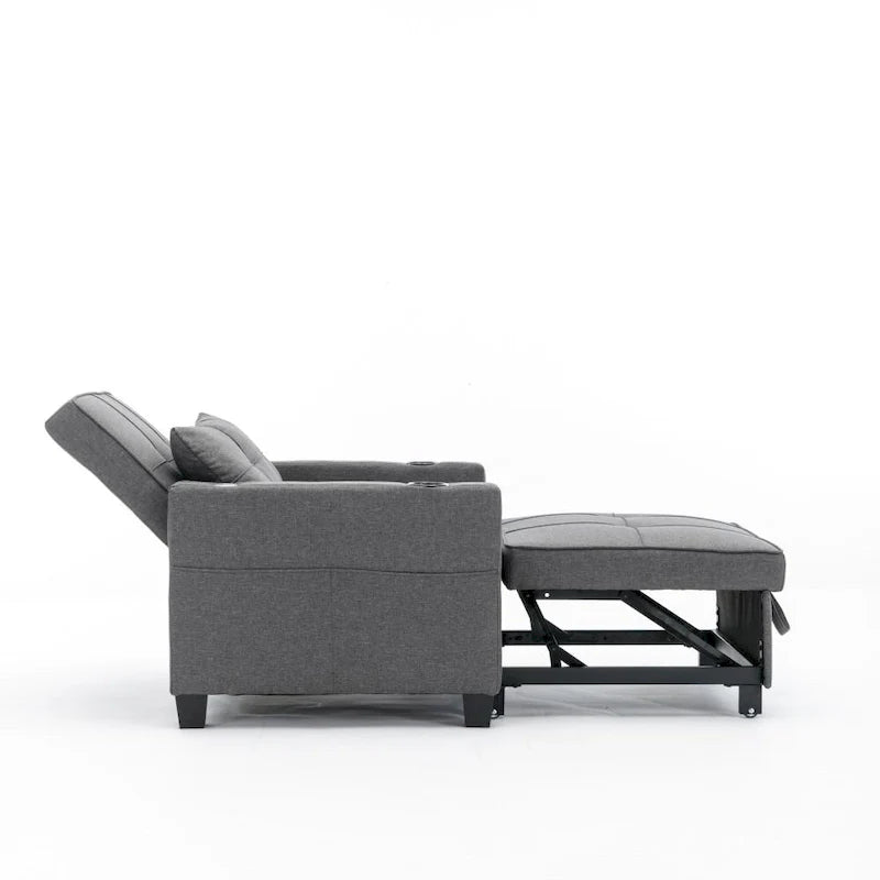 Futon Chair Bed Convertible Chair 3-in-1 Pull Out Sleeper Chair Beds with USB Ports