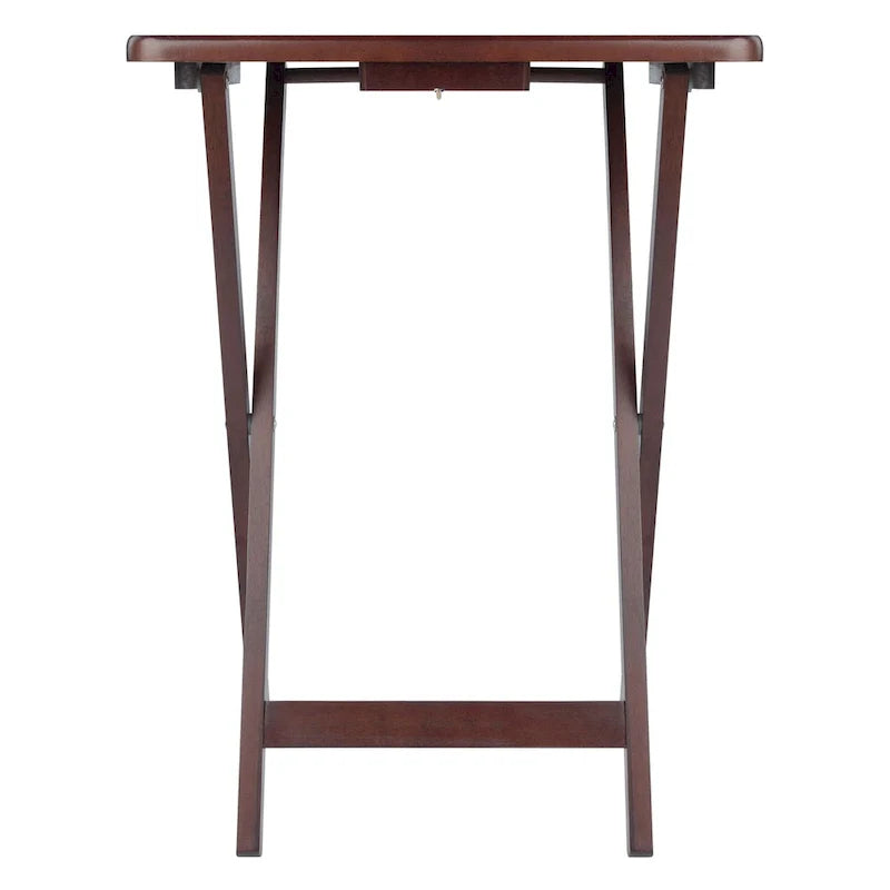 Ensemble de 4 tables d'appoint pliantes en noyer antique riche de 65,4 cm