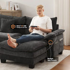 Ensembles de meubles de salon, Canapé modulaire sectionnel avec pouf pour salon, Canapé-lit convertible