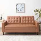 Canapé Brookside Brynn 76 po. avec accoudoirs carrés en similicuir/velours/tissu