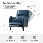Brigida Modern Genuine Leather Nailhead Trim Recliner with Adjustable Footrest Set of 2 by HULALA HOME