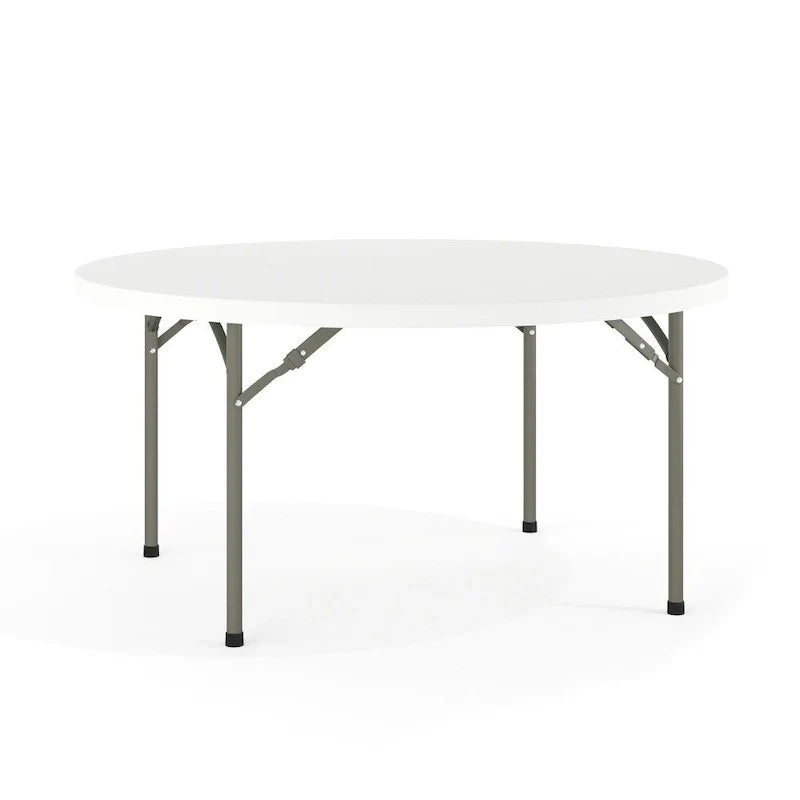 5-Foot Round Plastic Folding Event Table w/ 2 Thick Surface
