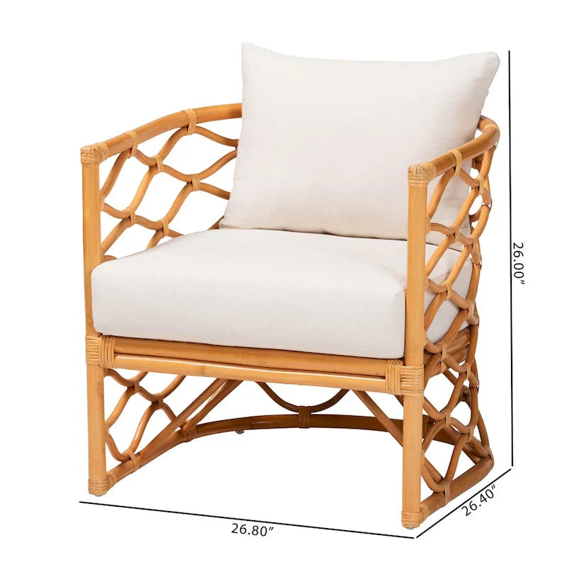 Fauteuil Acelynn Bohème en Rotin Clair Miel