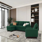 Canapé d'angle 3 places avec fauteuil et pouf pour salon