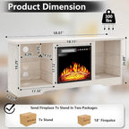 Bossin 58 Fireplace TV Stand with 18 Electric Fireplace,Modern Entertainment Center for 65 TVs,TV Console