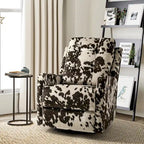 Arlette Contemporary Floral Manual Swivel Recliner with Tufted Back