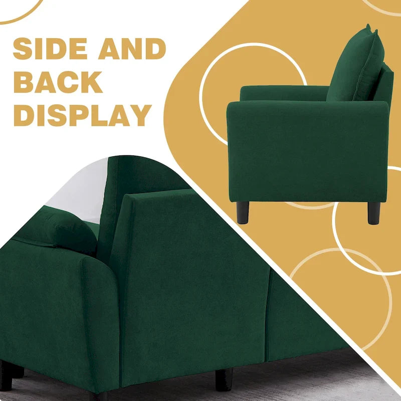 Canapé d'angle 3 places avec fauteuil et pouf pour salon