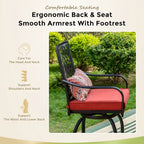 Outdoor Swivel Metal Cushioned Bar Height Patio Chairs Set of 4