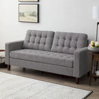 Canapé Brookside Brynn 76 po. avec accoudoirs carrés en similicuir/velours/tissu