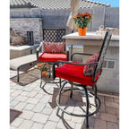 Outdoor Swivel Metal Cushioned Bar Height Patio Chairs Set of 4