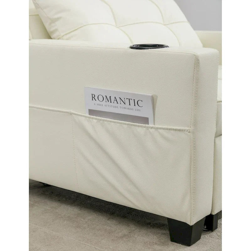 Futon Chair Bed Convertible Chair 3-in-1 Pull Out Sleeper Chair Beds with USB Ports