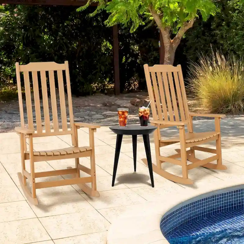 Vrakae 2 chaises berçantes à dossier haut résistantes aux intempéries pour patio