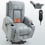 Lazy Boy Power Lift Recliner Chair, Modern Single Motor Massage Sofa Chair with Lumbar Heating, USB Charging Port, Cup Holders