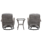 3 Pieces Outdoor Swivel Rocker Patio Chairs, 360 Degree Rocking Patio Conversation Set
