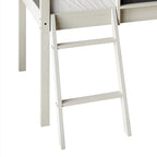 CraftPorch Classic Twin Low Loft Bed with Chalkboard, Slide and Ladder