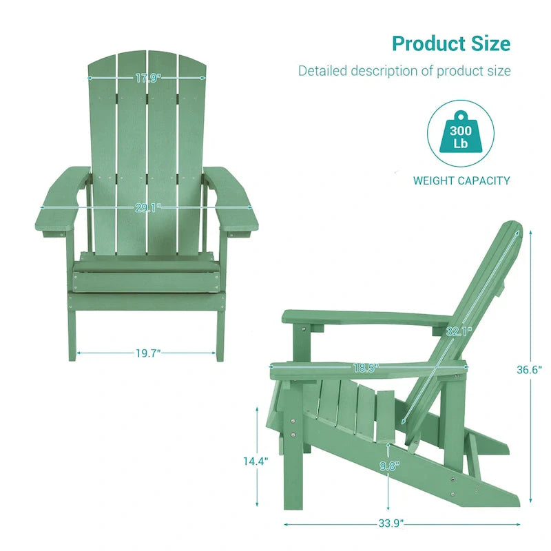 Bonosuki Weather-resistant Wood Outdoor Adirondack Chairs-Set of 4