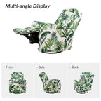 Arlette Contemporary Floral Manual Swivel Recliner with Tufted Back