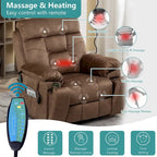 Large Electric Massage Lift Recliner with Heat, Hidden Cup Holder