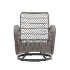 3 Pieces Outdoor Swivel Rocker Patio Chairs, 360 Degree Rocking Patio Conversation Set
