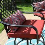 Outdoor Swivel Metal Cushioned Bar Height Patio Chairs Set of 4