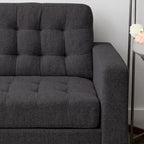 Canapé Brookside Brynn 76 po. avec accoudoirs carrés en similicuir/velours/tissu