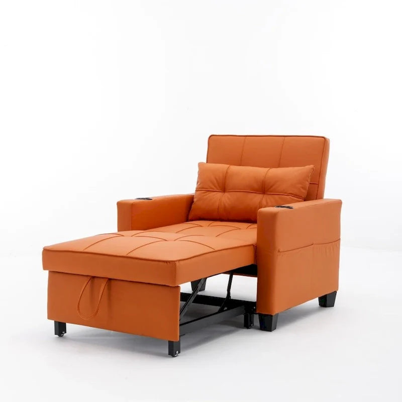 Futon Chair Bed Convertible Chair 3-in-1 Pull Out Sleeper Chair Beds with USB Ports