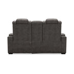 Signature Design by Ashley HyllMont Gray Power Reclining Loveseat with Console - 71.75  W x 39  D x 44  H