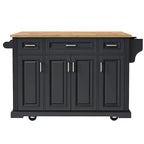 54 Grand îlot de cuisine avec plateau rabattable en bois d'hévéa, chariot de cuisine roulant à texture gaufrée sur 4 roues avec 4 portes et 3 tiroirs