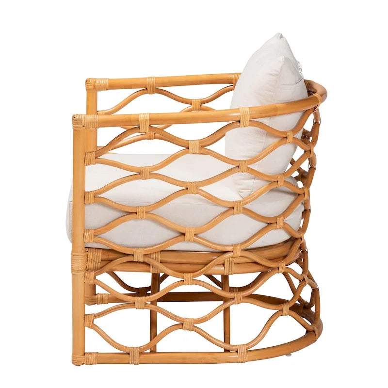 Fauteuil Acelynn Bohème en Rotin Clair Miel
